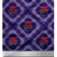 thumbnail image 1 of Soimoi Cotton Poplin Fabric Check,Leaves & Rose Floral Print Fabric by Yard 56 Inch Wide, 1 of 3
