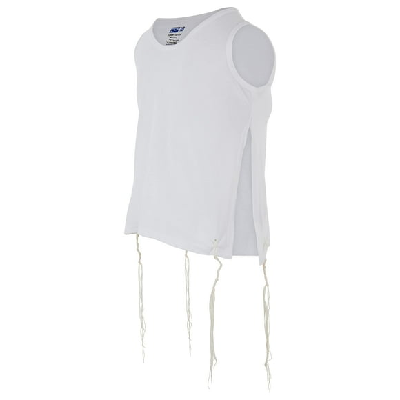 Camiseta interior Tzitzit Zion Judaica XXL 100% algodón blanca
