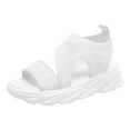 thumbnail image 4 of KBODIU Sandals Women Athletic Comfortable Outdoor Sandals with Arch Support Walking Sandals for Women New Style Sandals Woven Mesh Flat Beach Casual for Spot/Beach/Travel/Home White 36, 4 of 6