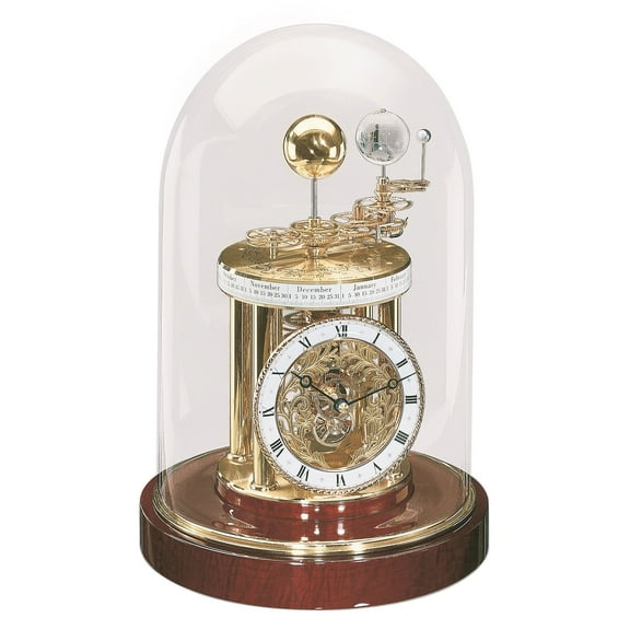 Hermle 22836072987 Astrolabium Mantel & Table Clock - Mahogany