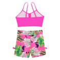 thumbnail image 4 of iiniim Girls 2Pcs Swim Top with Floral Print Swimming Shorts Swimsuit Athletic Summer Beachwear Hot Pink 7-8, 4 of 7
