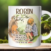 If We're Apart Keep Me in Your Heart Winnie-the-Pooh Personalized Mug, 1926 A.A. Milne Gift with Custom Name