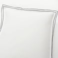 thumbnail image 6 of Lush Decor Hampton Double Flange Embroidered Contrast Edge Cotton Duvet Cover Set, 3 Piece Set, King, White & Black - Hotel Bedding Set - Black Trim - White Duvet Cover - Minimalist Decor, 6 of 8