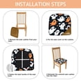 thumbnail image 4 of Dark Halloween Ghosts Pumpkins and Stars Seat Covers for Dining Room Chairs Set Of 4,Stretch Printed Washable Chair Seat Cover with Elastic Ties and Button,Removable Waterproof Couch Cushion Covers, 4 of 6