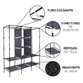 thumbnail image 4 of Closet Organizador Armable de Acero Inoxidable | Armario de Almacenamiento para Ropa | Ropero Portatil | Mueble de Tela Impermeable con Cierre | Perchero Guardaropa para Recamara, 4 of 5