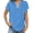 Blue, variant on Women Summer Linen Shirts Short Roll Sleeve V-Neck Solid Color Button Pleated Fashionable Casual Loose Fit Side Split Curved Hem Relaxed Oversized Lightweight Trendy Blouse Tops,Grey,M