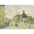 thumbnail image 3 of Franz Gerasch 14x11 Black Modern Framed Museum Art Print Titled - The Matzleinsdorf Line in Vienna (Corner of Margarethen Belt and Matzleinsdorfer Platz) (1892), 3 of 5
