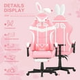 Soontrans Pink Gaming Chair Office Chair with Footrest, High Back