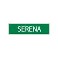 thumbnail image 1 of Serena Girls Children Name Letter Printed Wall Plaque Decoration Label Indoor Outdoor Unique Novelty Aluminum Metal Sign 4"X18", 1 of 1