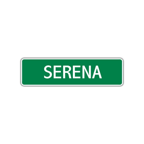 Serena Girls Children Name Letter Printed Wall Plaque Decoration Label Indoor Outdoor Unique Novelty Aluminum Metal Sign 4"X18"