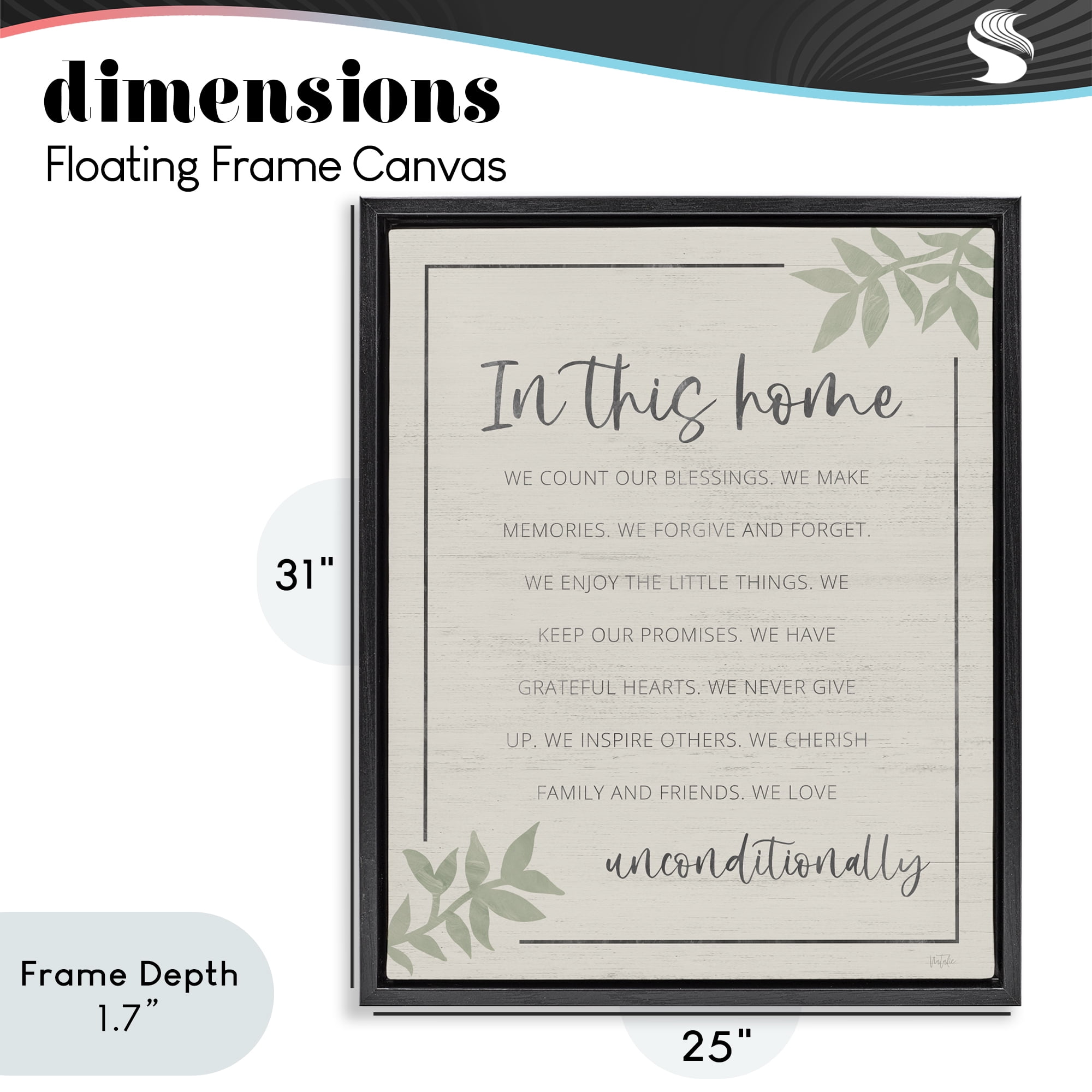 Stupell Industries We Love Unconditionally Black Framed Floater Canvas Wall Art, design by Natalie Carpentieri