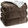 thumbnail image 5 of Sherpa Fleece Blanket Twin Size Brown - Thick and Warm, Soft and Fuzzy, 60x80 Inches, 5 of 9