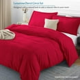 thumbnail image 3 of VEGAS HOTEL COLLECTION Classic Egyptian Cotton 1-Piece Duvet Cover { Zippered Closure } 1000 Thread Count- Fabulous Solid Looking Color Red - Oversized King Size, 3 of 7