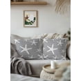 thumbnail image 2 of Outdoor Pillows Waterproof, Gery Starfish Coastal Throw Pillows with Inserts Included, Summer Beach Nautical Sea Ocean Indoor Outdoor Decorative Lumbar Pillow for Bed/Couch/Patio 18"x18", 1Pcs, 2 of 8