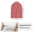 thumbnail image 2 of Lsque Red Checkboard Pattern Knitted Beanie, Unisex Winter Hat, Knit Hat Winter Beanies Thick Fisherman Beanies Cuffed Plain Skull Caps, 2 of 6