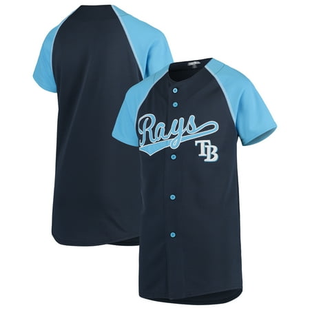 Tampa Bay Rays Stitches Youth Team Jersey Navy Light Blue