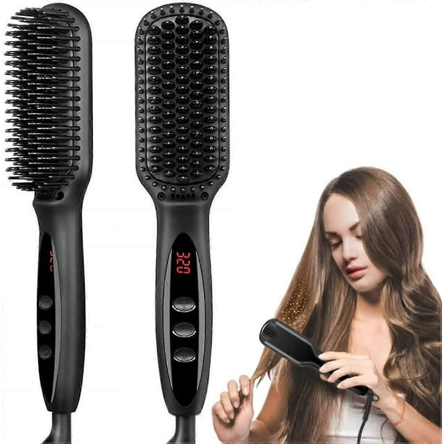 Hair Straightener Brush, Straightening Brush With 12 Heat Levels Fast Heating Tech, Anti-scald With Universal Dual Voltage, Professional Salon At Home