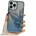thumbnail image 6 of for iPhone Case,Luxury Glitter Sparkle Sparkly Bling ElectroPlated Butterfly Pattern Soft Shockproof Phone Case (Gold,iPhone 15 Pro), 6 of 6