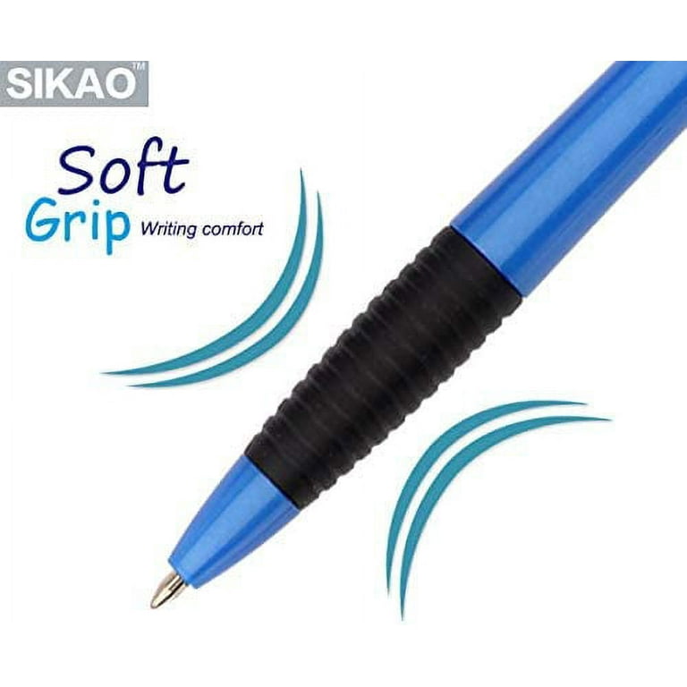 Sikao Black Pens Bulk, Ball Point Pens Black Smooth Writing Pens No Smear,  Black Pens Ballpoint Pens Black Ink Pens Medium Point, Retractable Click
