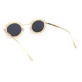 thumbnail image 4 of Oval Art Deco Geometric Design Metal Rim Retro Sunglasses Gold - Black, 4 of 4