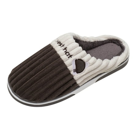 

GWAABD Home Shoes for Men Slippers Winter Home Cotton Slides Antlers Print Thermal Slippers Casual Home Shoes