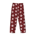 thumbnail image 3 of Lsque Snowflake red plaid Print Men's Pajama Pants, Lounge Pant - Comfortable Home Wear,Elastic Waistband, Stylish Design-Large, 3 of 9