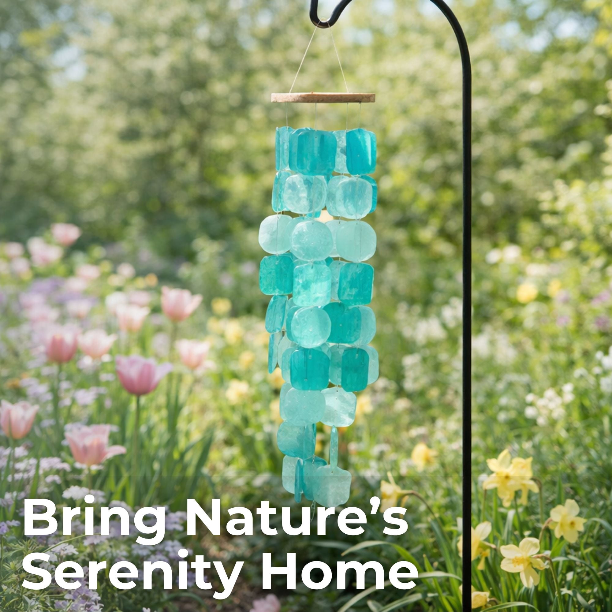 Solange & Frances Handmade Capiz Wind chimes for Outside, Mother's Day Gift Ideas