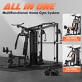 thumbnail image 3 of Home Gym System Workout Station, Multifunction Smith Machine with 150LB Weight Stack, Leg Press, LAT Station for Full Body Strength Training, 3 of 14