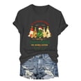 thumbnail image 6 of zaveiop Christmas Tshirts Women Holiday Christmas Graphic Print Crewneck Shirt Trendy Short Sleeve Loose Casual Tee Tops (Z2-Dark Gray, S), 6 of 8