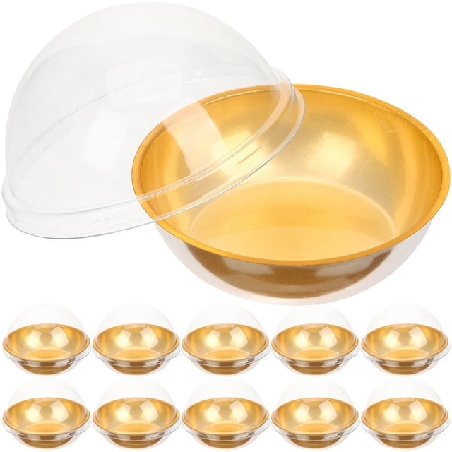 HLONK 50Pcs Mini Cake Boxes Clear Round Muffin Holders Mini Dome Boxes with Lids