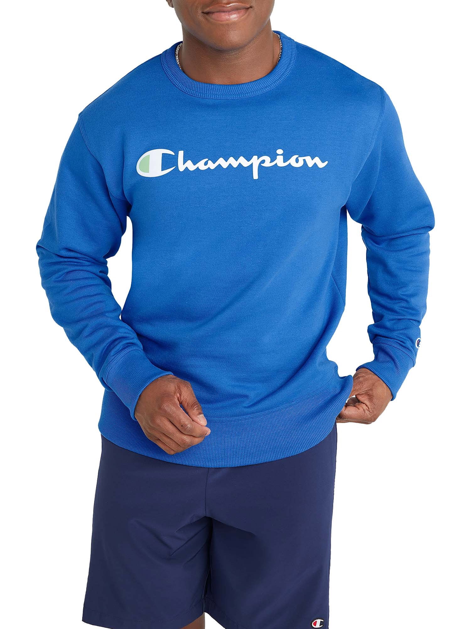 champion men's powerblend graphic crew
