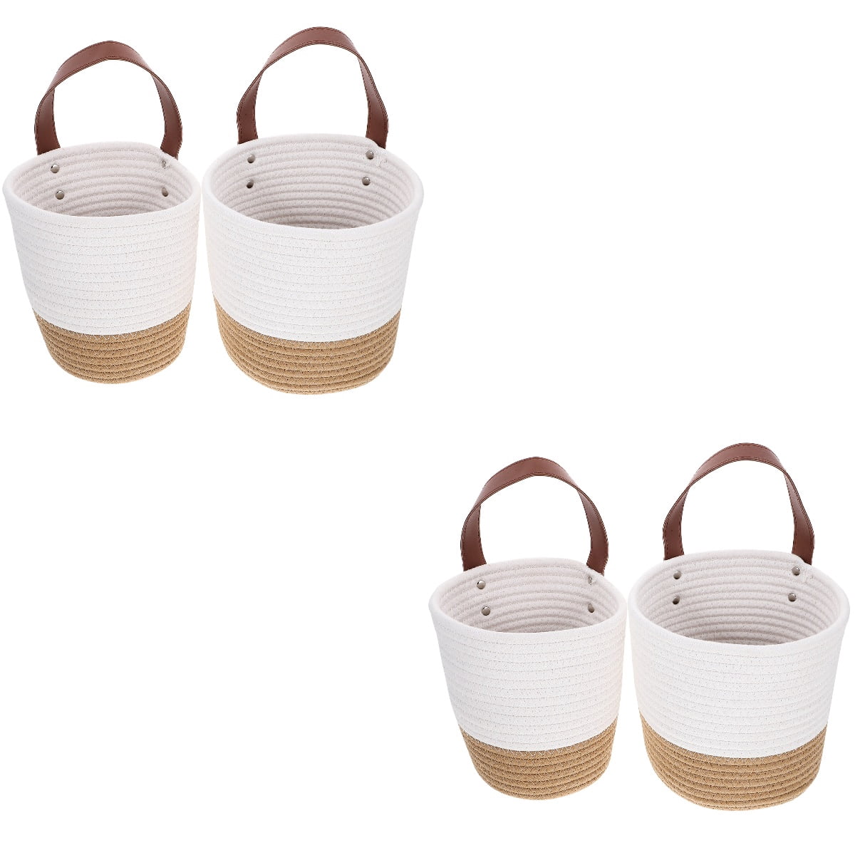 MLINS 4 pcs  Wall Hanging Woven Planter Decorative Woven Flower Basket Woven Hanging Plant Pot