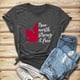 thumbnail image 3 of Gibobby Playera Corte clásico para Mujer Mujeres Casual Impresión Manga Corta Cuello Redondo Camiseta Suelta Blusa Tops(Gris,XL), 3 of 4