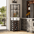 thumbnail image 6 of Homeiju Wine Rack Freestanding Floor, Bar Cabinet for Liquor and Glasses, 4-Tier bar Cabinet with Tabletop, Glass Holder, Storage Drawer and Wine Storage for Home Bar(Patent No.D1009580), 6 of 7