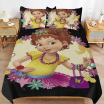 Fancy Nancy Duvet Cover 3 Pcs Set Cute Kids Comforter Cover with 2 Pillowcases Luxury Soft Bedding Bedroom Decor for Teens Boys Girls, 102"x90"