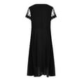 thumbnail image 2 of Gibobby Vestidos largos elegantes Vestido largo femenino de gasa con escote en V y encaje de empalme para mujer, vestidos de noche para dama de honor(Negro,XL), 2 of 3