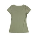 thumbnail image 2 of Project Social T Womens Solid Scoop Basic T-Shirt, Green, Medium, 2 of 2