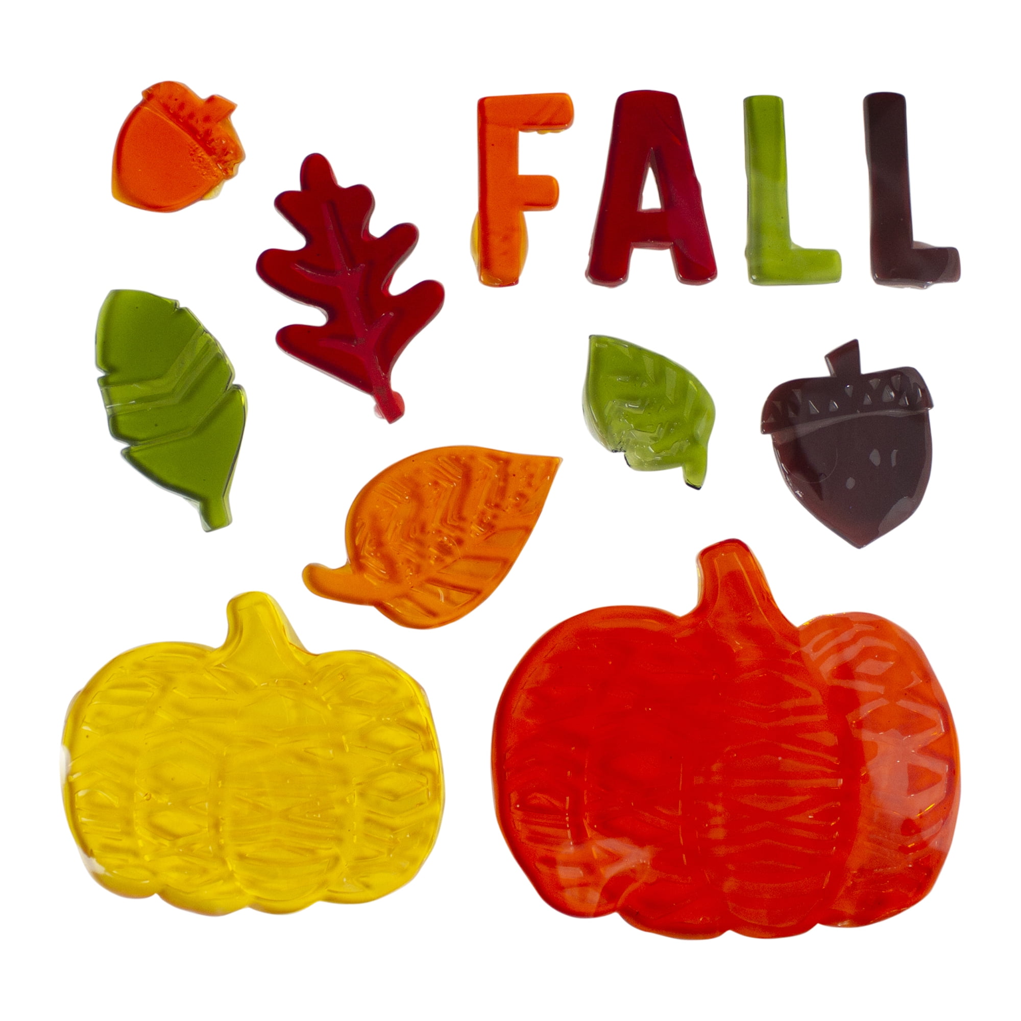 NEW Happy Thanksgiving 20 pc Window Gel Clings Holiday Decor Pumpkin Fall Leaf! 