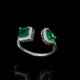 thumbnail image 3 of Sonducket Anillo de apertura para mujer, anillos de circón de cobre, decoraciones de mano ajustables, joyería chapada para niñas y mujeres para citas, Ropa, zapatos y accesorios Miscelánea Verde Sonducket AP014481-02, 3 of 6