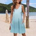 thumbnail image 2 of Vestido de Verano para las Mujeres de Moda Impresión de Bolsillo sin Mangas Cuello en V, Vestido Casual para la Playa Y el Uso Diario, 2 of 9