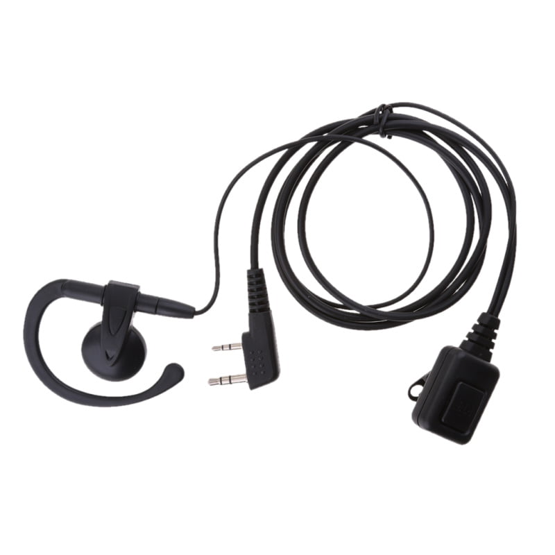 4-Pack HQRP G Shape 2 Pin Earpiece Headset PTT Mic for Wouxun KG-UVD1P 
