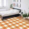 thumbnail image 5 of Area Rugs Indoor Non-Slip Rectangle Rug 2.7x5 Ft Orange Plaid Orange Gradient Line Check Geometric Rug Rubber Backing Floor Mats Non Shedding Home Decor Carpet for Entryway Living Room, 5 of 8
