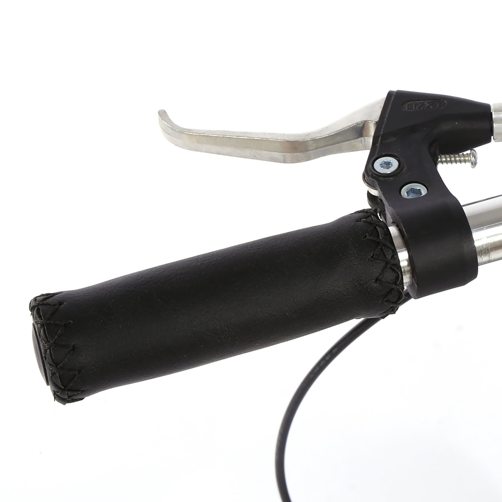 Paire De Poignées De Guidon En Cuir De Vache - Ergonomiques, Longueur 128mm - Pour Tous Types De Vélos