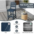 thumbnail image 5 of HAPPYGRILL Outdoor Bar Stool 30 Inches Patio Bar Chair with Backrest and Footrest, Weather Resistance HDPE Counter Height Barstools for Garden, Backyard (Navy,2), 5 of 8