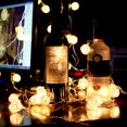 thumbnail image 1 of 20 bolas de ratán LED, batería decorativa, guirnalda navideña para exteriores, decoración de boda (luz cálida), 1 of 8