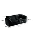 thumbnail image 2 of 3 Piece Living Room Furniture Set, 2- Piece of Single Sofa and 2-Seat Loveseat Sofa, Upholstered Sectional Sofa Couch for Living Room, Apartment, 2 of 9