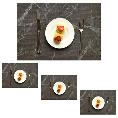 

Bellaven Pack of 4 Pvc Place Mats Linen Placemats for Dining Table Heat Resistant Place Mats Easy to Clean Non-slip Stain Resistant