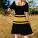 thumbnail image 5 of Vestido de manga corta con rayas negras y amarillas para mujer Vestidos de mujer Vestido, 5 of 7