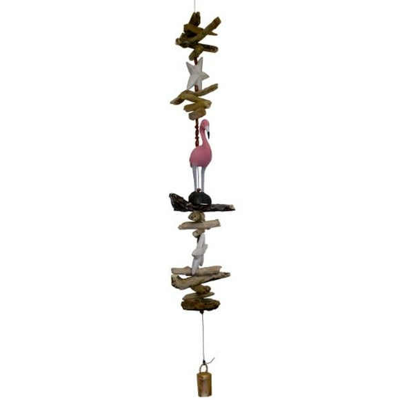 Cohasset Gifts 573 Wind Cohasset Bell, Painted Pink Flamingo w/White Stars