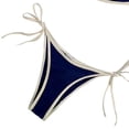 thumbnail image 4 of Stamzod Triangle Bikini Sets for Women Two Piece Drawstring Bathing Suits High Cut Cheeky Swimsuit Summer Beach Swimwear Dark Blue-1 M, 4 of 5